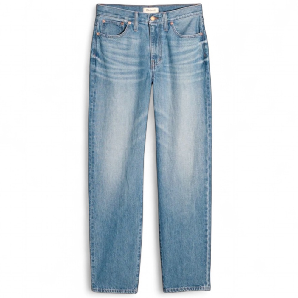 MADEWELL Boyjean Straight Leg Relaxed Fit Crop Jeans Light Wash Size 28